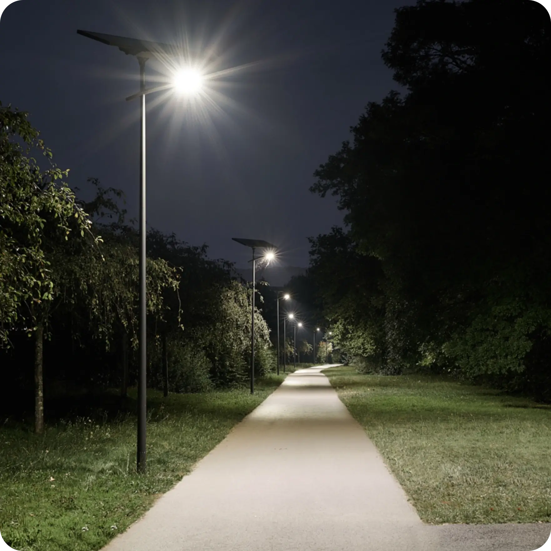 Solar street light installation